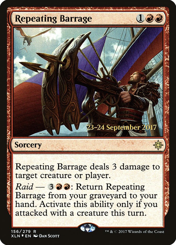 Repeating Barrage [Ixalan Prerelease Promos] | Dragon's Lair Comics and Fantasy Houston TX