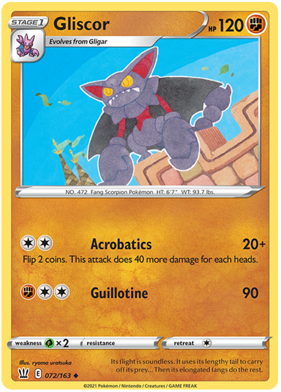 Gliscor (072/163) [Sword & Shield: Battle Styles] | Dragon's Lair Comics and Fantasy Houston TX