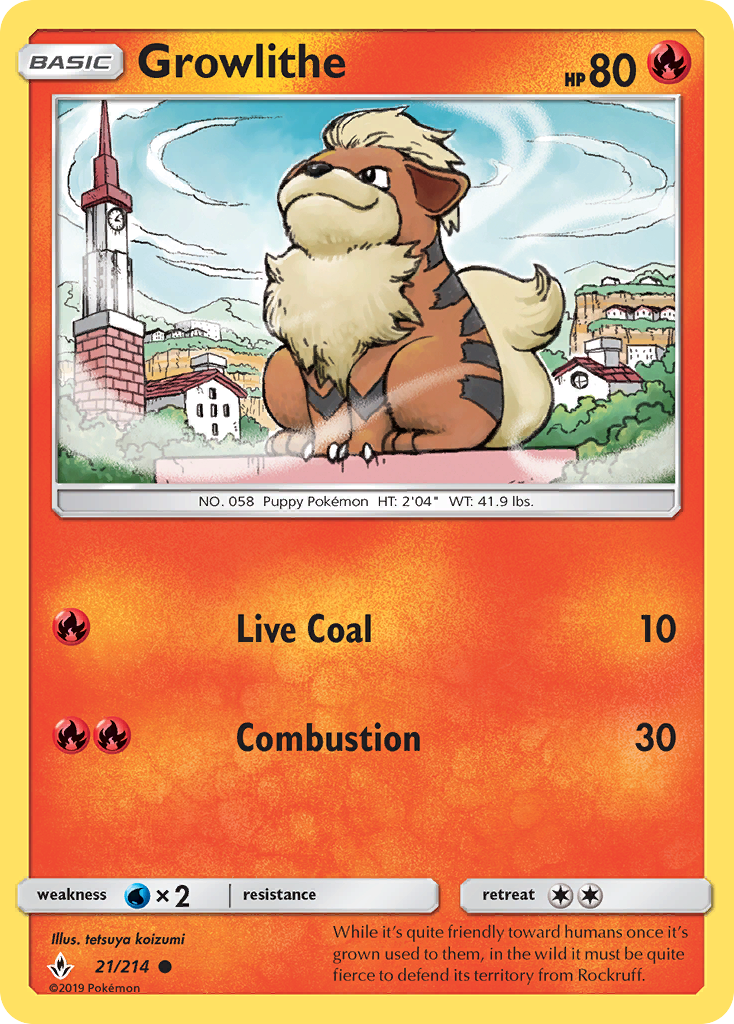 Growlithe (21/214) [Sun & Moon: Unbroken Bonds] | Dragon's Lair Comics and Fantasy Houston TX