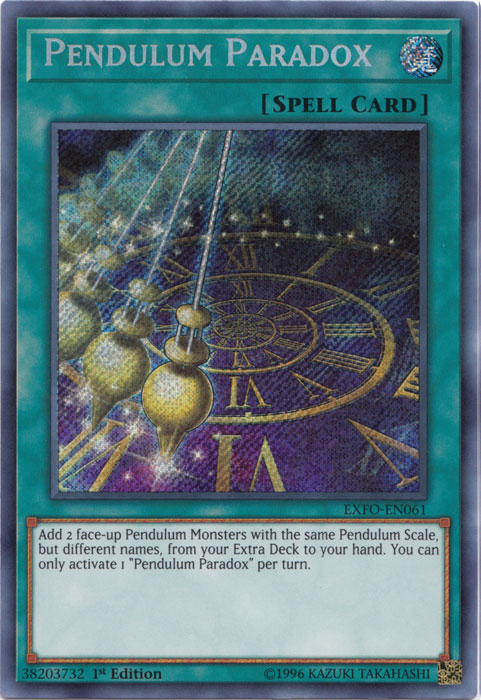 Pendulum Paradox [EXFO-EN061] Secret Rare | Dragon's Lair Comics and Fantasy Houston TX