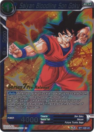 Saiyan Bloodline Son Goku (BT7-028_PR) [Assault of the Saiyans Prerelease Promos] | Dragon's Lair Comics and Fantasy Houston TX