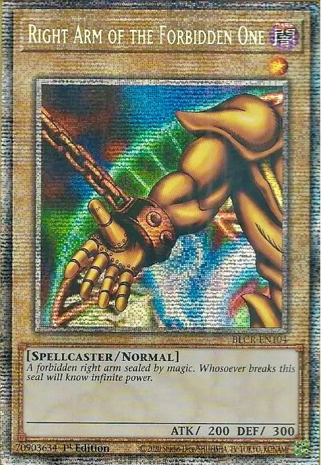 Right Arm of the Forbidden One [BLCR-EN104] Starlight Rare | Dragon's Lair Comics and Fantasy Houston TX