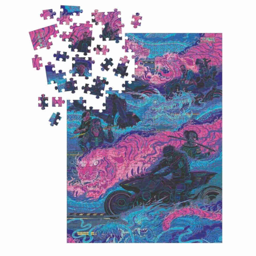 1000 Piece Puzzle: Cuberpunk 2077 Night City Gang: Tyger Claws | Dragon's Lair Comics and Fantasy Houston TX