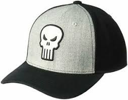 Marvel Punisher Logo Gray and Black Dad Cap | Dragon's Lair Comics and Fantasy Houston TX