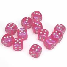 Chessex Pink/Silver d6 Dice | Dragon's Lair Comics and Fantasy Houston TX