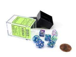 Chessex Festive Mini Water Lily with White Poly 7 Set | Dragon's Lair Comics and Fantasy Houston TX