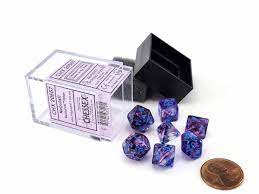 Chessex Nebula Mini Nocturnal With Blue Luminary Poly 7 Set | Dragon's Lair Comics and Fantasy Houston TX