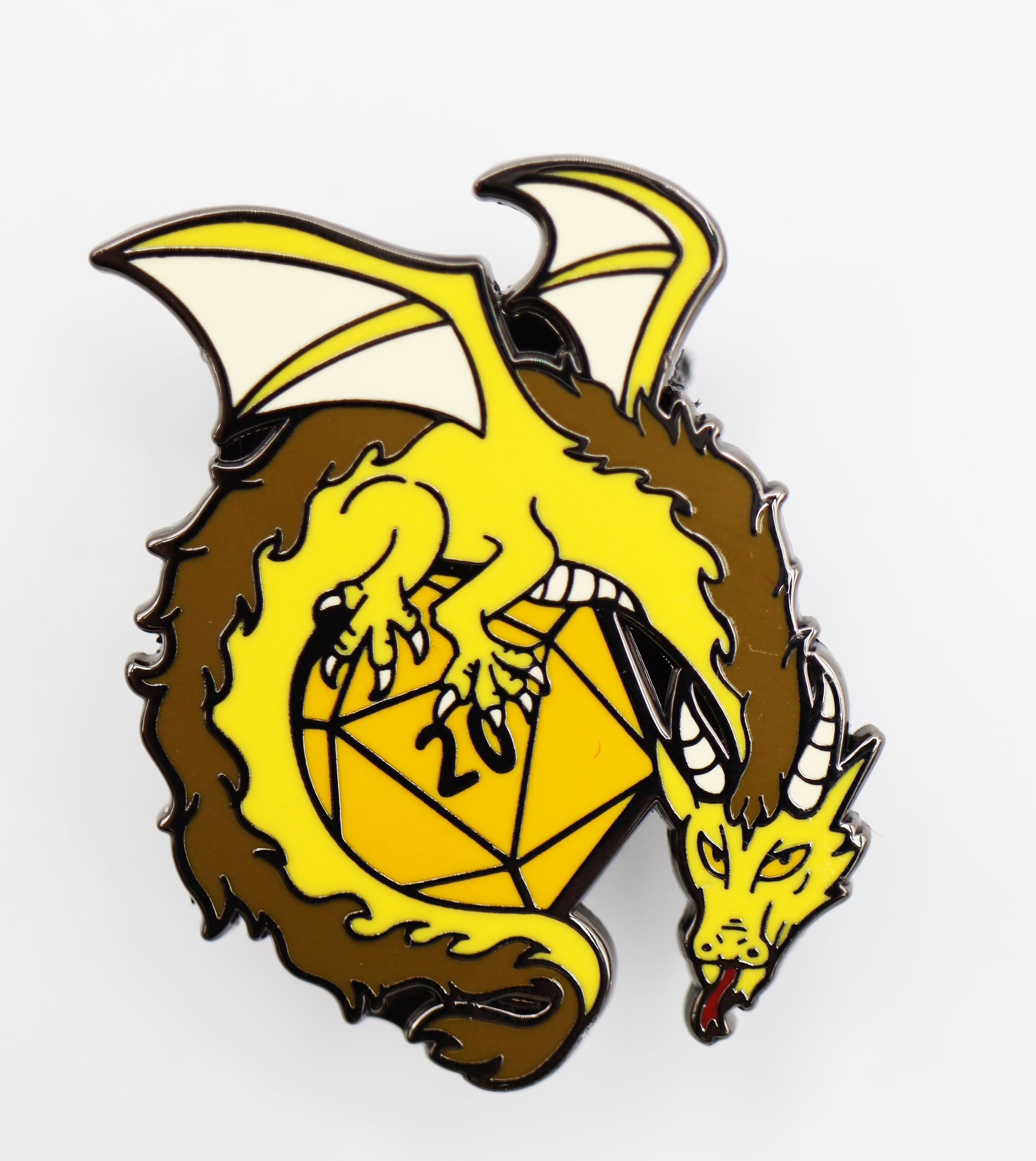 Foam Brain Pin: Gold Dice Dragons | Dragon's Lair Comics and Fantasy Houston TX