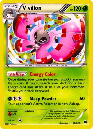 Vivillon (15/162) (Cosmos Holo) [XY: BREAKthrough] | Dragon's Lair Comics and Fantasy Houston TX