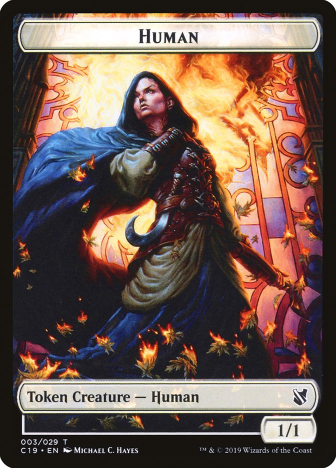 Treasure // Human Double-Sided Token [Commander 2019 Tokens] | Dragon's Lair Comics and Fantasy Houston TX
