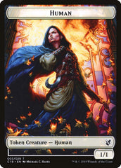 Treasure // Human Double-Sided Token [Commander 2019 Tokens] | Dragon's Lair Comics and Fantasy Houston TX
