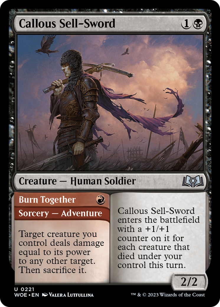 Callous Sell-Sword // Burn Together [Wilds of Eldraine] | Dragon's Lair Comics and Fantasy Houston TX