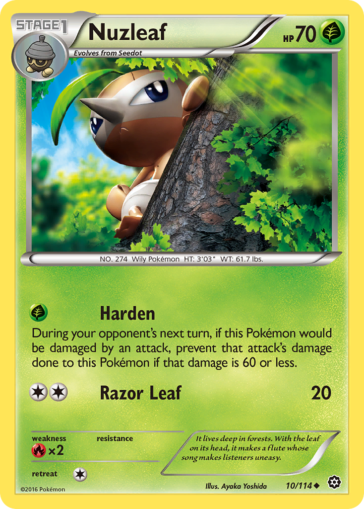 Nuzleaf (10/114) [XY: Steam Siege] | Dragon's Lair Comics and Fantasy Houston TX