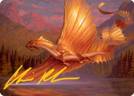 Adult Gold Dragon Art Card (Gold-Stamped Signature) [Dungeons & Dragons: Adventures in the Forgotten Realms Art Series] | Dragon's Lair Comics and Fantasy Houston TX