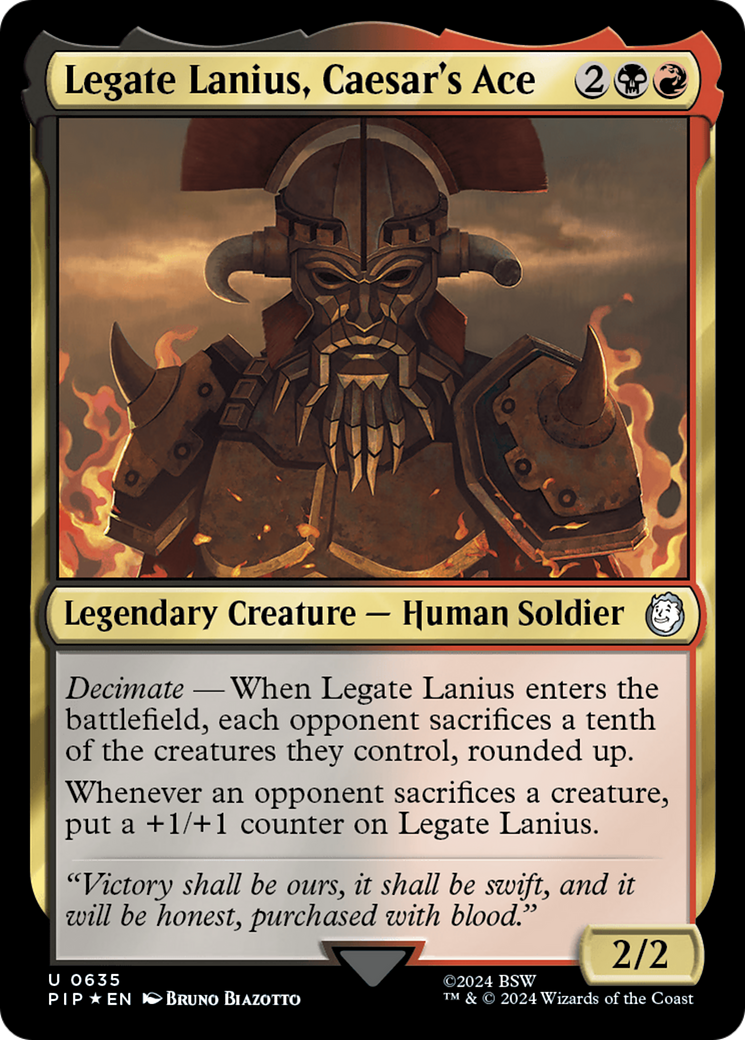 Legate Lanius, Caesar's Ace (Surge Foil) [Fallout] | Dragon's Lair Comics and Fantasy Houston TX