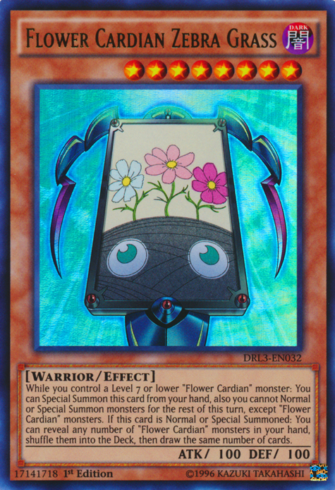 Flower Cardian Zebra Grass [DRL3-EN032] Ultra Rare | Dragon's Lair Comics and Fantasy Houston TX
