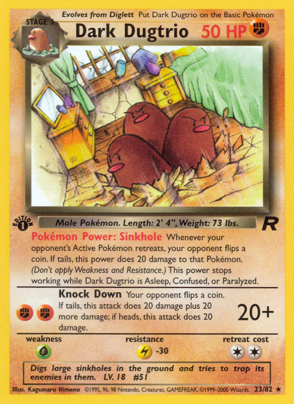 Dark Dugtrio (23/82) [Team Rocket 1st Edition] | Dragon's Lair Comics and Fantasy Houston TX