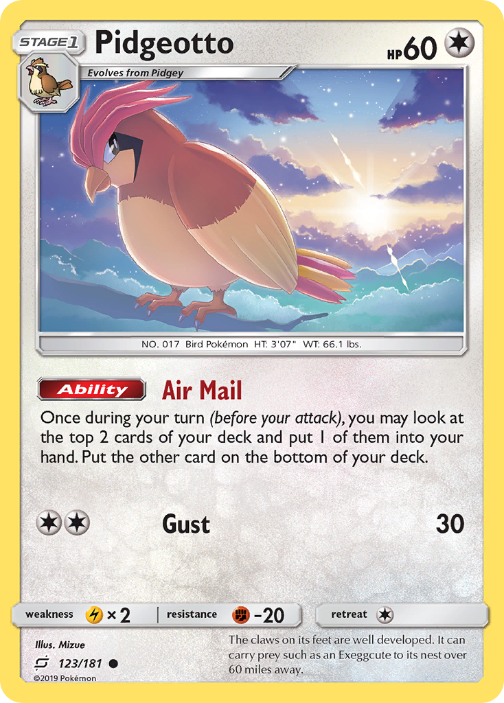 Pidgeotto (123/181) [Sun & Moon: Team Up] | Dragon's Lair Comics and Fantasy Houston TX