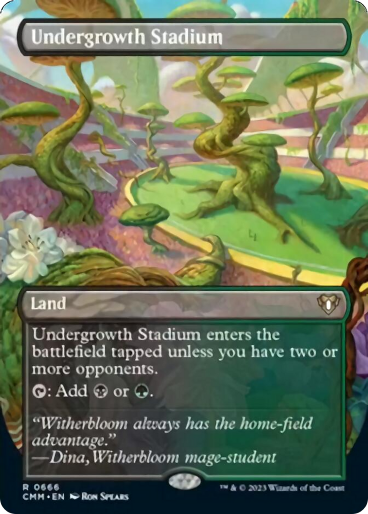Undergrowth Stadium (Borderless Alternate Art) [Commander Masters] | Dragon's Lair Comics and Fantasy Houston TX
