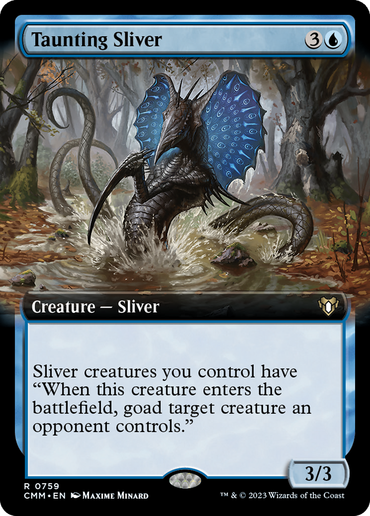 Taunting Sliver (Extended Art) [Commander Masters] | Dragon's Lair Comics and Fantasy Houston TX