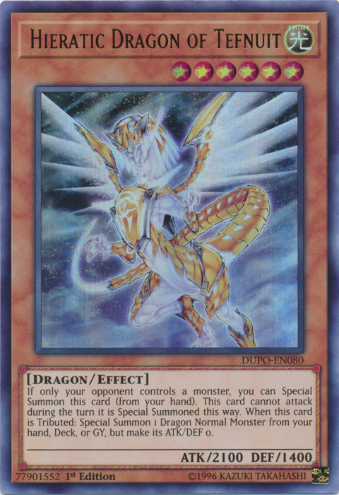 Hieratic Dragon of Tefnuit [DUPO-EN080] Ultra Rare | Dragon's Lair Comics and Fantasy Houston TX