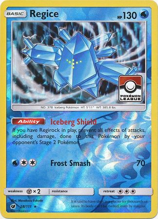 Regice (28/111) (League Promo) [Sun & Moon: Crimson Invasion] | Dragon's Lair Comics and Fantasy Houston TX