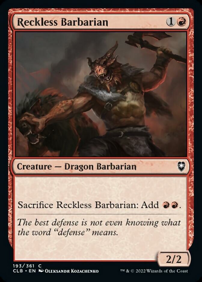 Reckless Barbarian [Commander Legends: Battle for Baldur's Gate] | Dragon's Lair Comics and Fantasy Houston TX