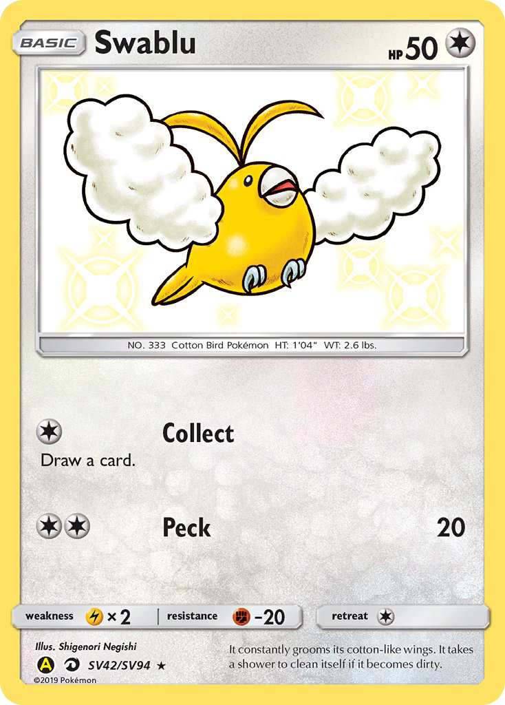 Swablu (SV42/SV94) [Sun & Moon: Hidden Fates - Shiny Vault] | Dragon's Lair Comics and Fantasy Houston TX