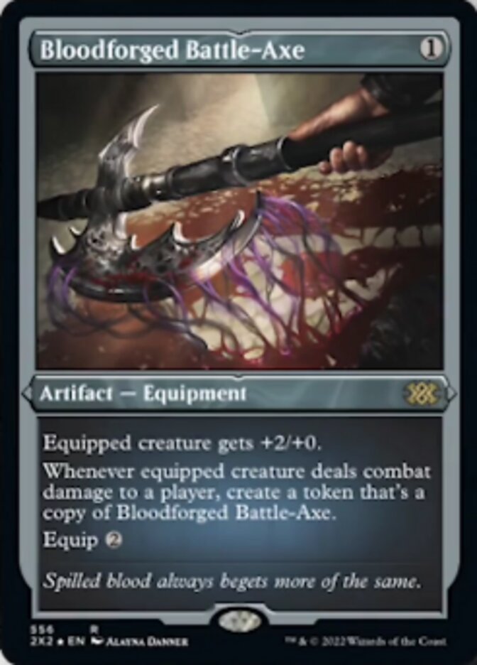 Bloodforged Battle-Axe (Foil Etched) [Double Masters 2022] | Dragon's Lair Comics and Fantasy Houston TX