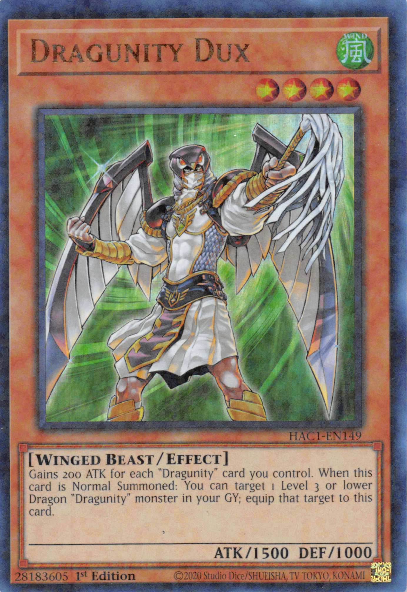 Dragunity Dux (Duel Terminal) [HAC1-EN149] Parallel Rare | Dragon's Lair Comics and Fantasy Houston TX