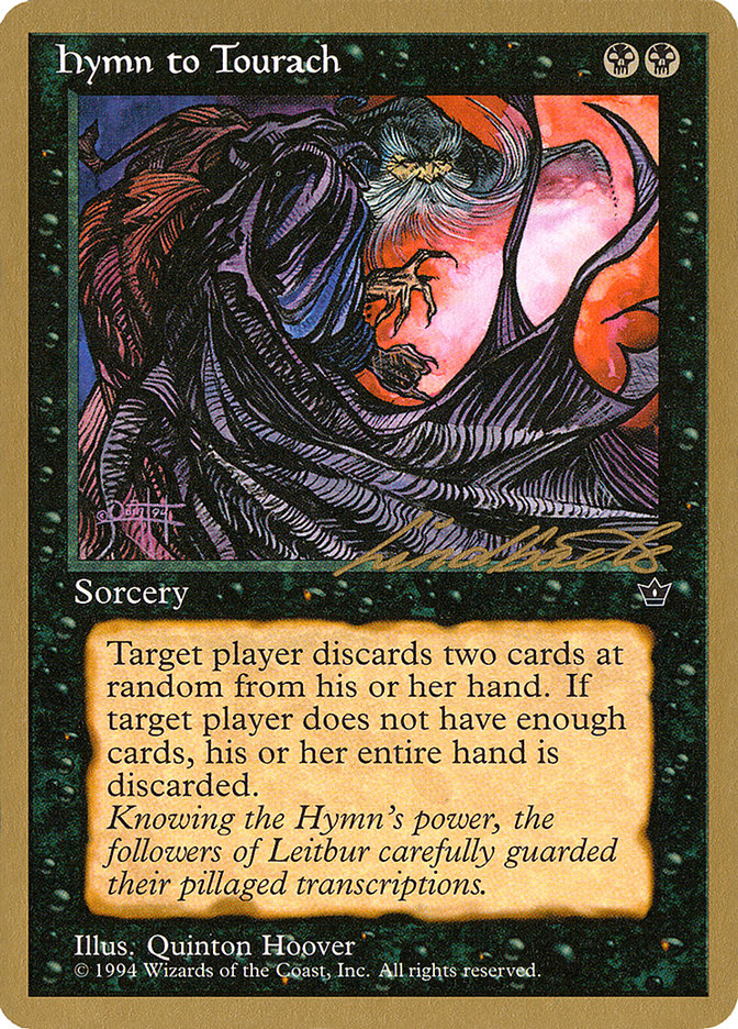 Hymn to Tourach (Cloak) (Leon Lindback) [Pro Tour Collector Set] | Dragon's Lair Comics and Fantasy Houston TX