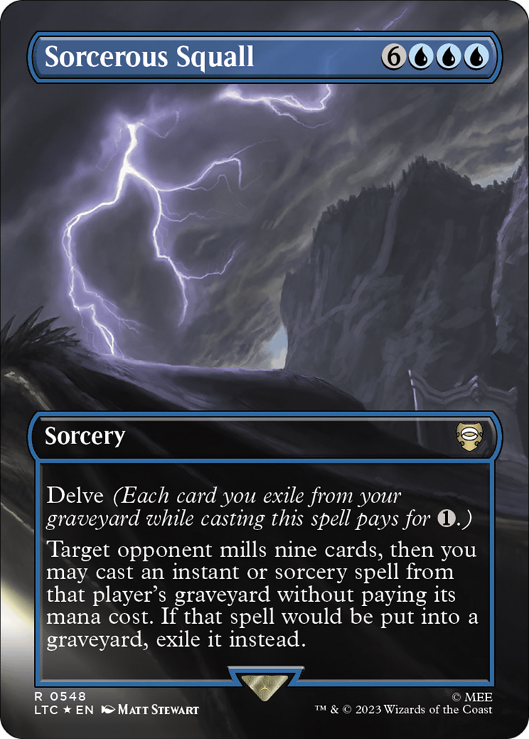 Sorcerous Squall (Borderless) (Surge Foil) [The Lord of the Rings: Tales of Middle-Earth Commander] | Dragon's Lair Comics and Fantasy Houston TX