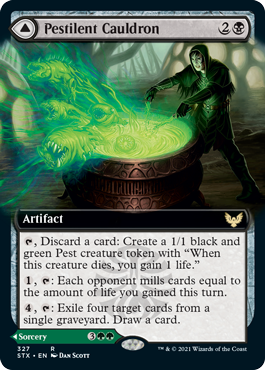 Pestilent Cauldron // Restorative Burst (Extended Art) [Strixhaven: School of Mages] | Dragon's Lair Comics and Fantasy Houston TX