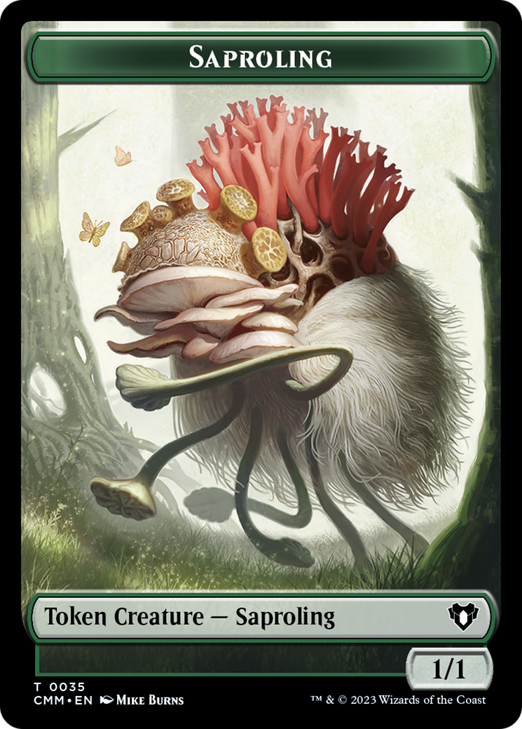 Saproling // Satyr Double-Sided Token [Commander Masters Tokens] | Dragon's Lair Comics and Fantasy Houston TX