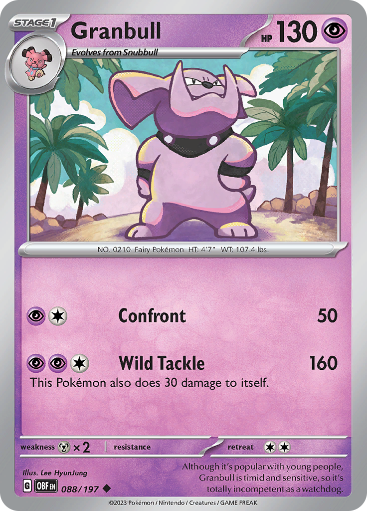 Granbull (088/197) [Scarlet & Violet: Obsidian Flames] | Dragon's Lair Comics and Fantasy Houston TX