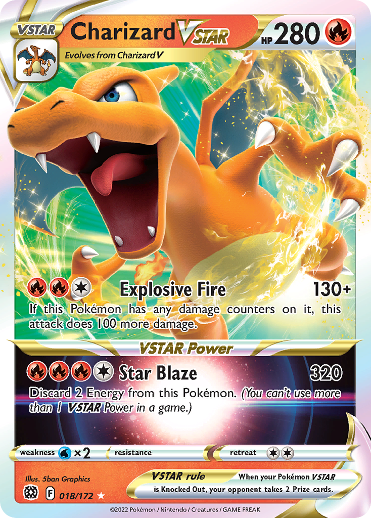 Charizard VSTAR (018/172) (Jumbo Card) [Sword & Shield: Brilliant Stars] | Dragon's Lair Comics and Fantasy Houston TX