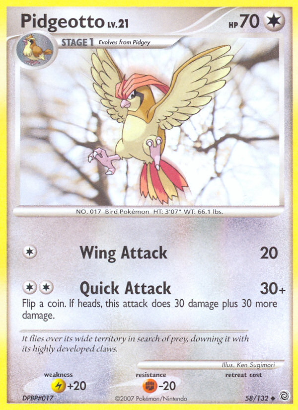 Pidgeotto (58/132) [Diamond & Pearl: Secret Wonders] | Dragon's Lair Comics and Fantasy Houston TX