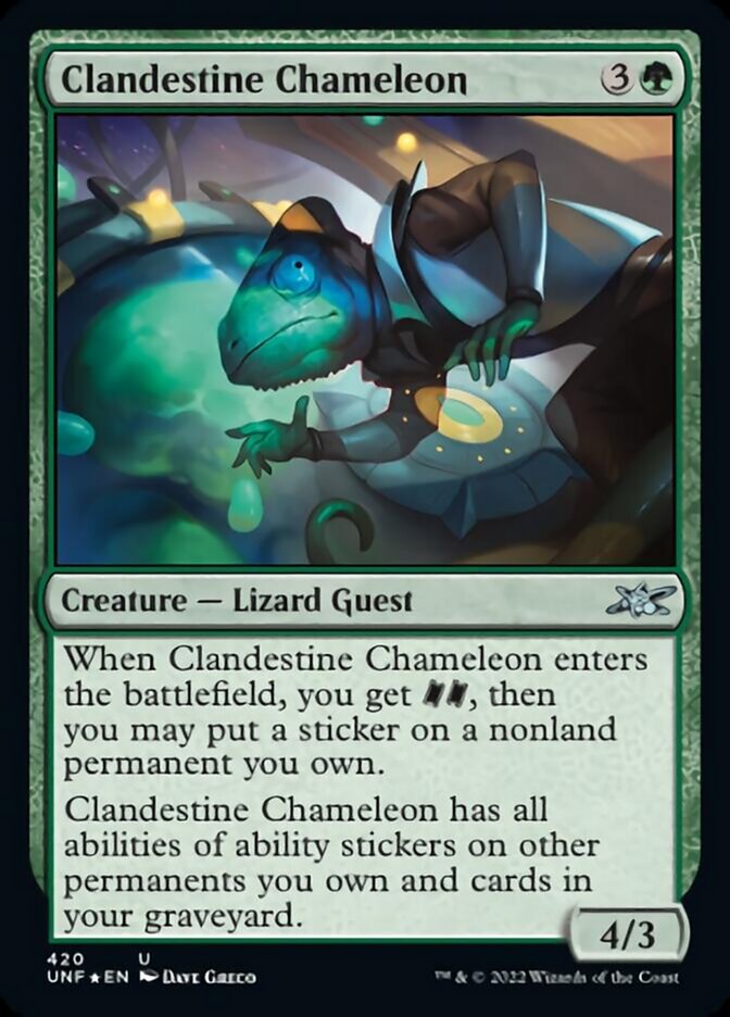 Clandestine Chameleon (Galaxy Foil) [Unfinity] | Dragon's Lair Comics and Fantasy Houston TX