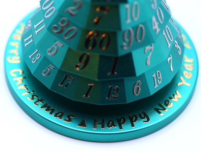 Christmas Tree Metal Dice Thing Teal with Silver Numerals | Dragon's Lair Comics and Fantasy Houston TX