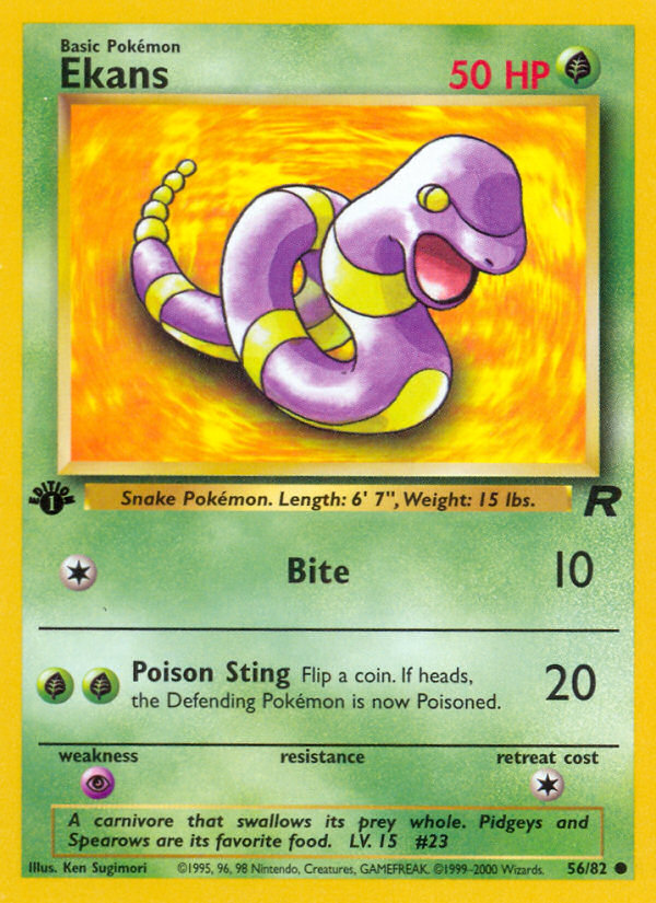 Ekans (56/82) [Team Rocket 1st Edition] | Dragon's Lair Comics and Fantasy Houston TX