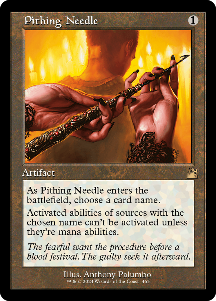 Pithing Needle (Retro Frame) [Ravnica Remastered] | Dragon's Lair Comics and Fantasy Houston TX