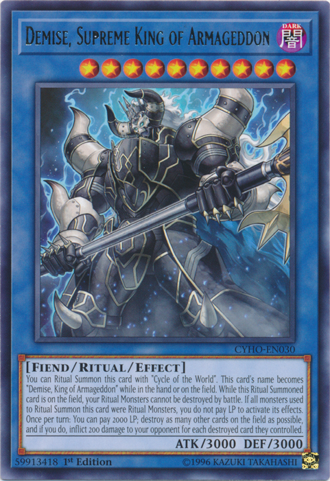 Demise, Supreme King of Armageddon [CYHO-EN030] Rare | Dragon's Lair Comics and Fantasy Houston TX