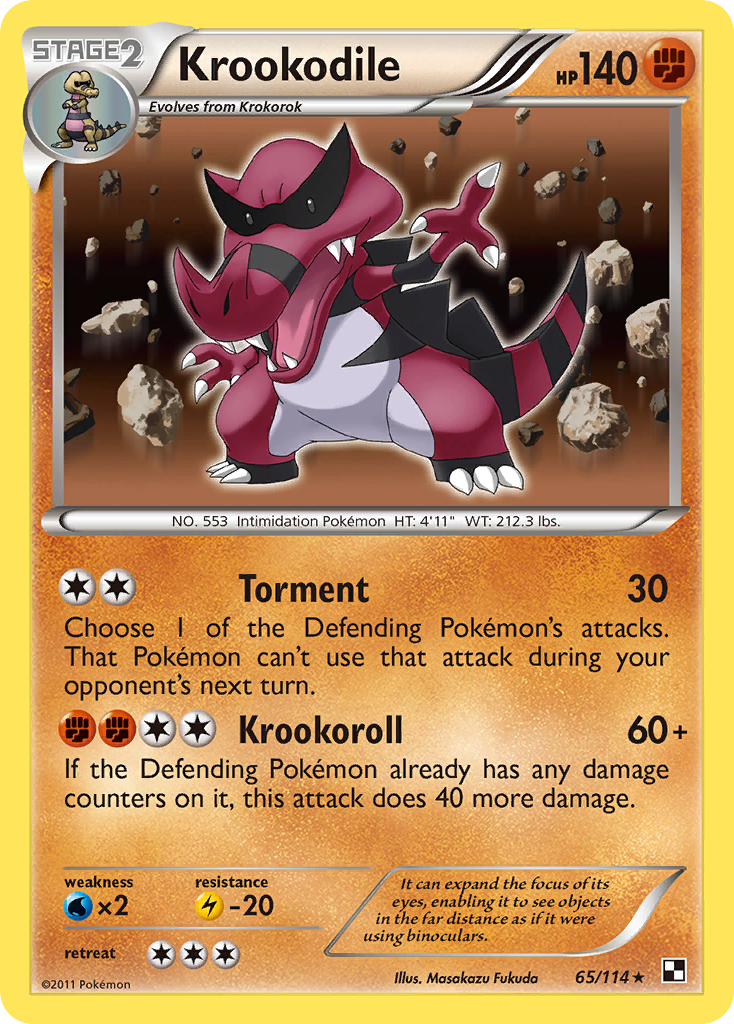Krookodile (65/114) [Black & White: Base Set] | Dragon's Lair Comics and Fantasy Houston TX