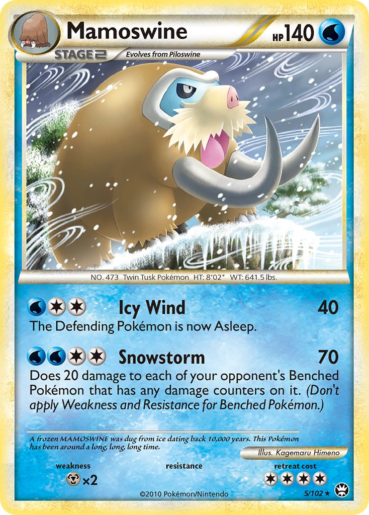 Mamoswine (5/102) (Cracked Ice Holo) (Theme Deck Exclusive) [HeartGold & SoulSilver: Triumphant] | Dragon's Lair Comics and Fantasy Houston TX