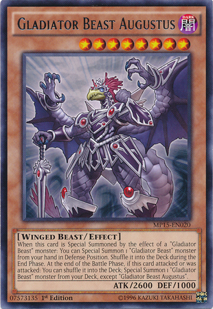 Gladiator Beast Augustus [MP15-EN020] Rare | Dragon's Lair Comics and Fantasy Houston TX