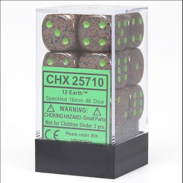 Chessex Speckled: 16mm D6 Earth (12) | Dragon's Lair Comics and Fantasy Houston TX