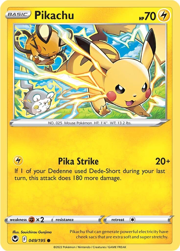 Pikachu (049/195) [Sword & Shield: Silver Tempest] | Dragon's Lair Comics and Fantasy Houston TX