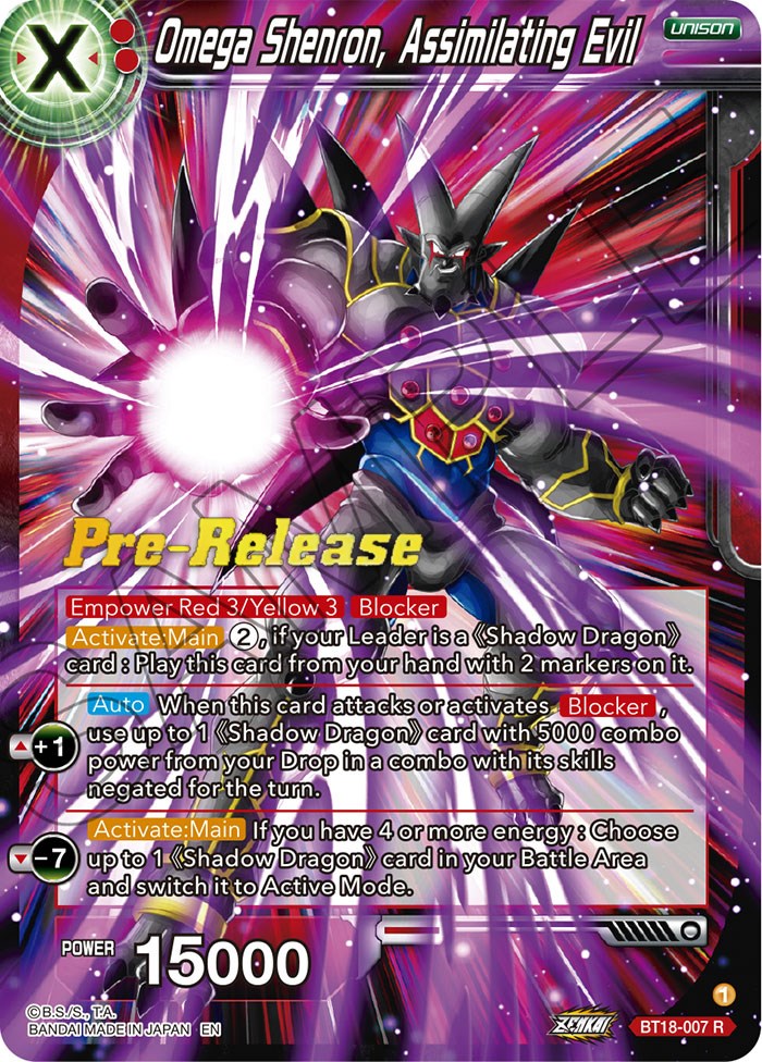 Omega Shenron, Assembling Evil (BT18-007) [Dawn of the Z-Legends Prerelease Promos] | Dragon's Lair Comics and Fantasy Houston TX