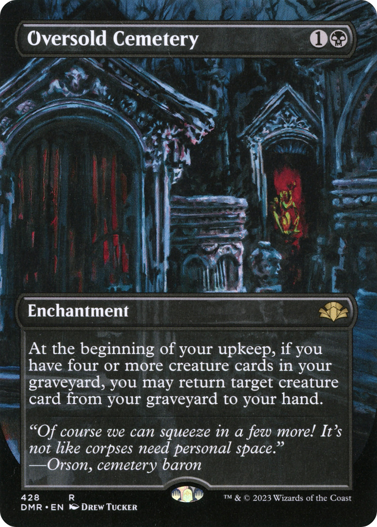 Oversold Cemetery (Borderless Alternate Art) [Dominaria Remastered] | Dragon's Lair Comics and Fantasy Houston TX