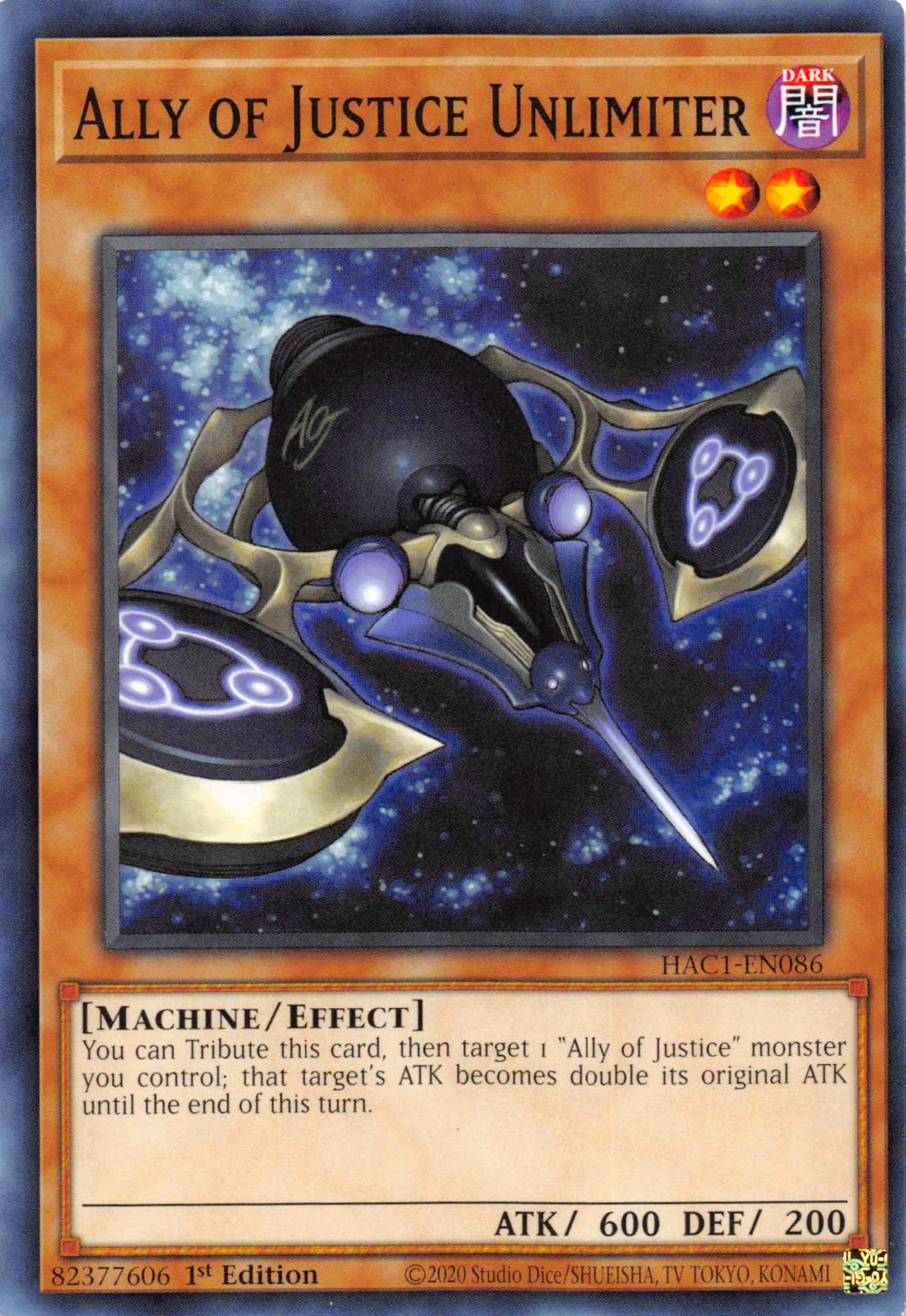 Ally of Justice Unlimiter [HAC1-EN086] Common | Dragon's Lair Comics and Fantasy Houston TX